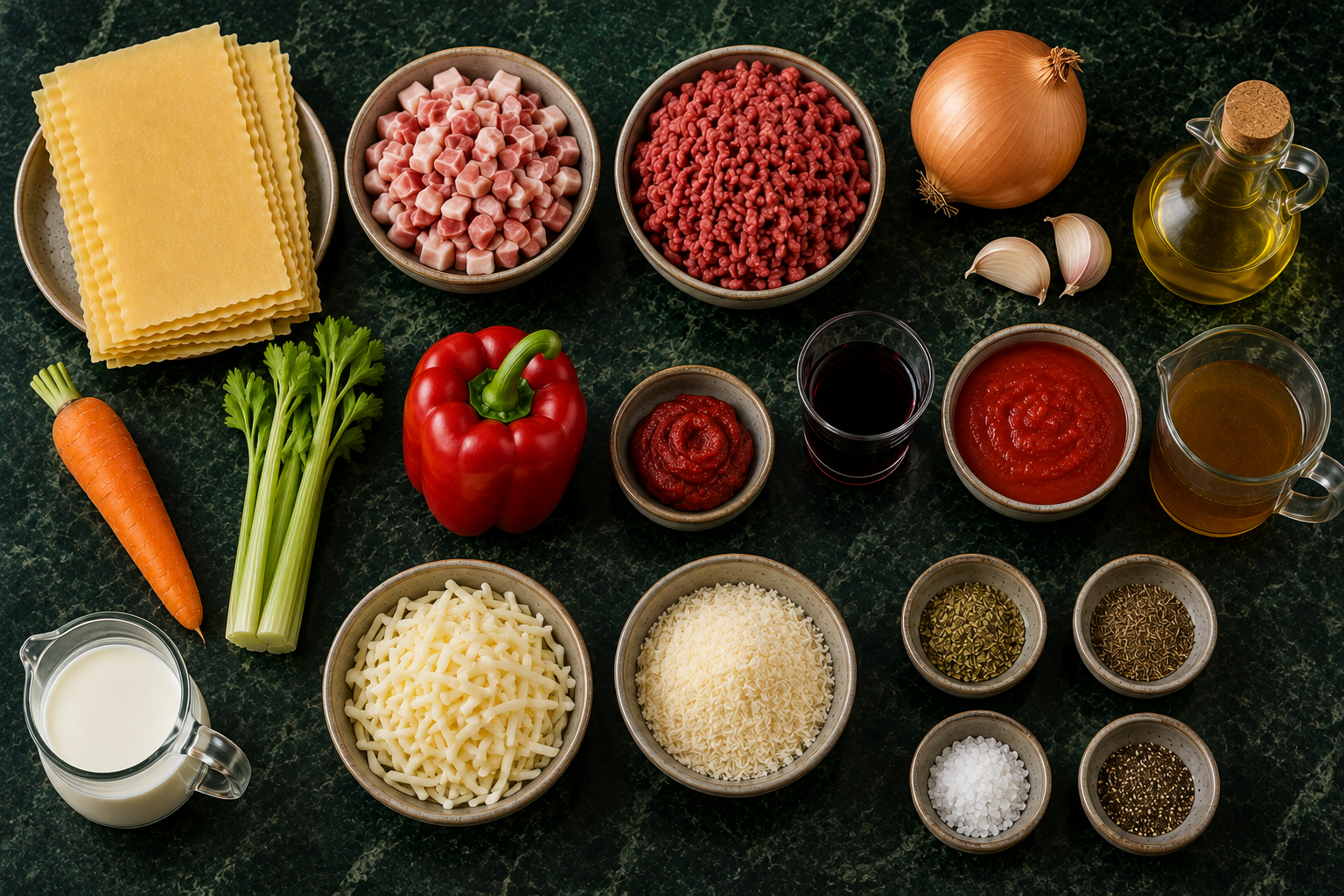 Ingrediënten voor Romige lasagne met pancetta