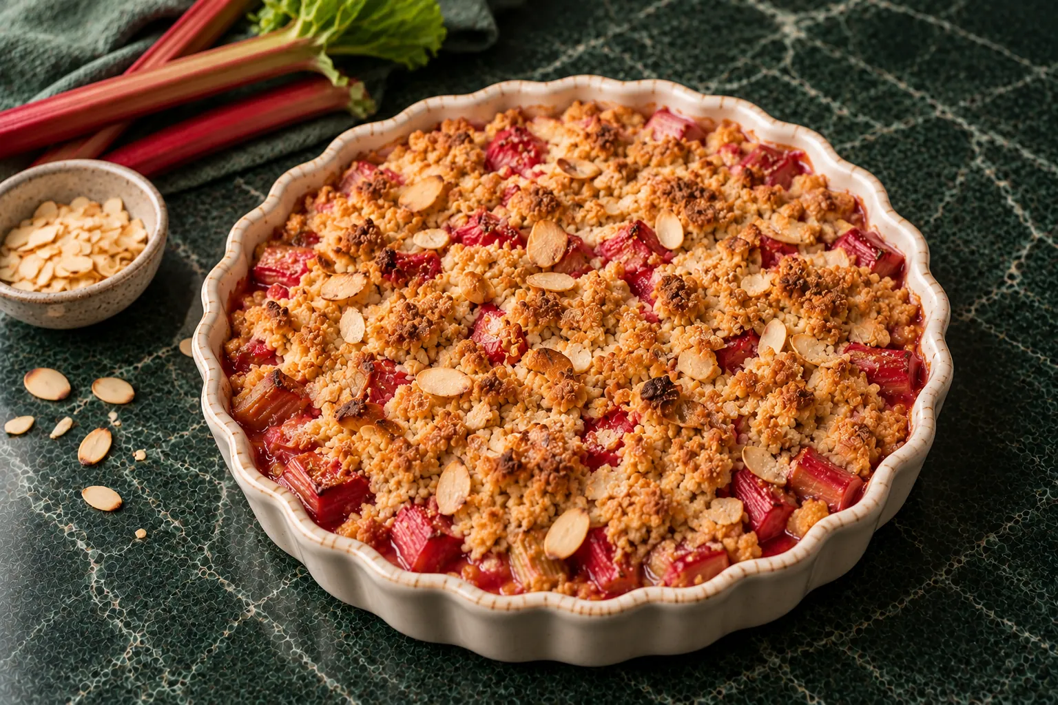Rhubarb Crumble with Orange and Almond