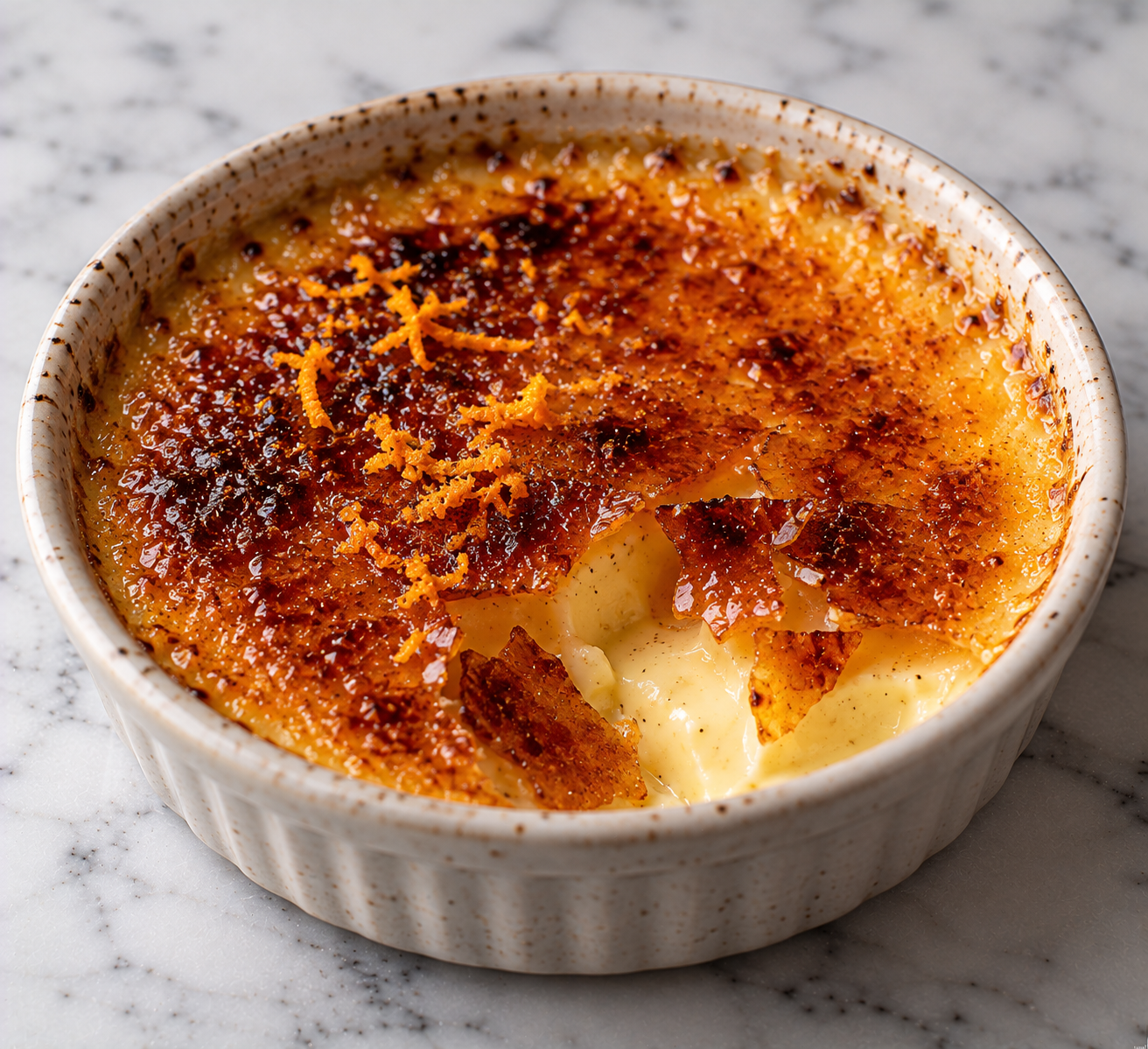 Crème brûlée met sinaasappel & kardemom