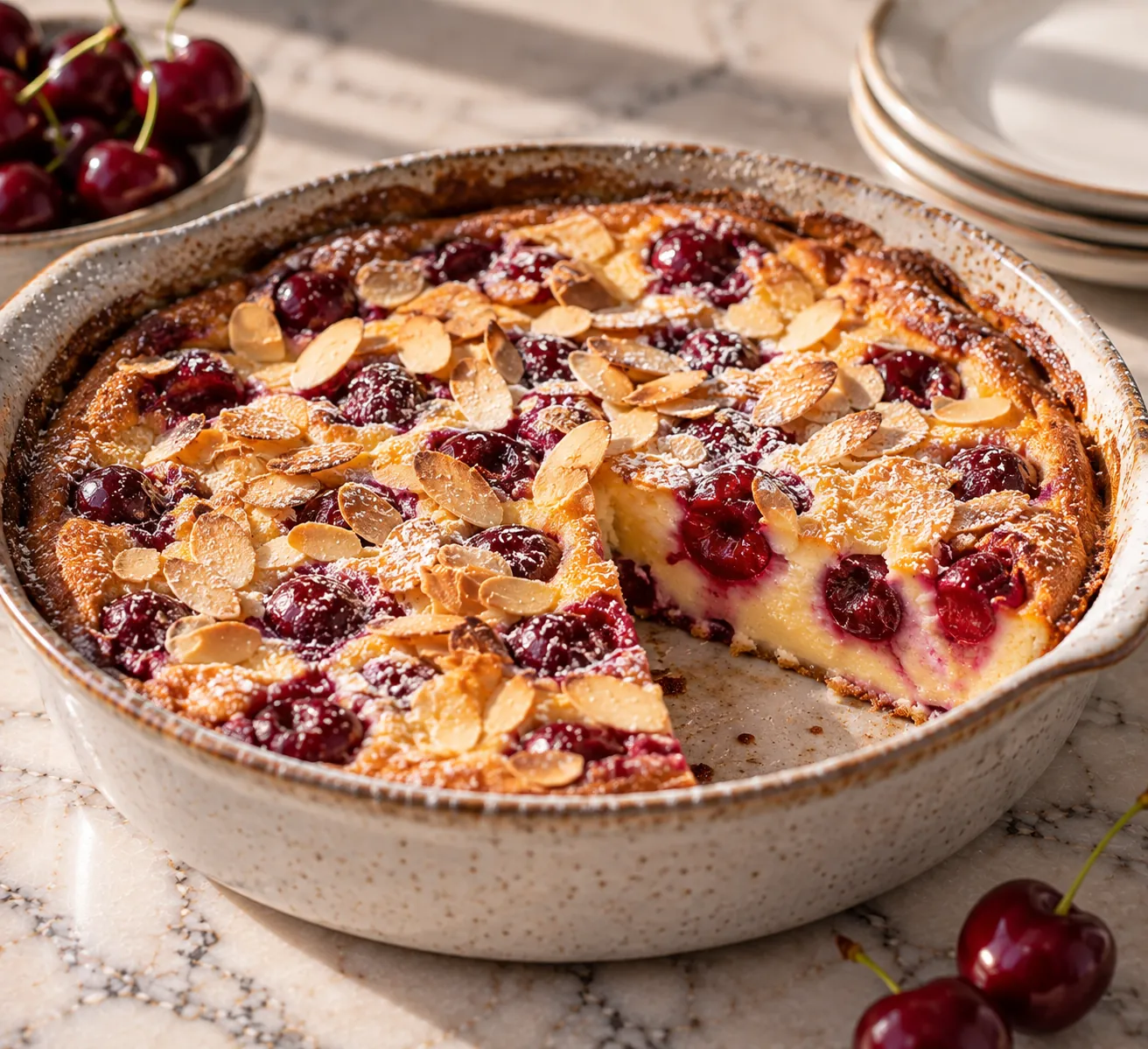 Warm Cherry Clafoutis with Almond & Vanilla