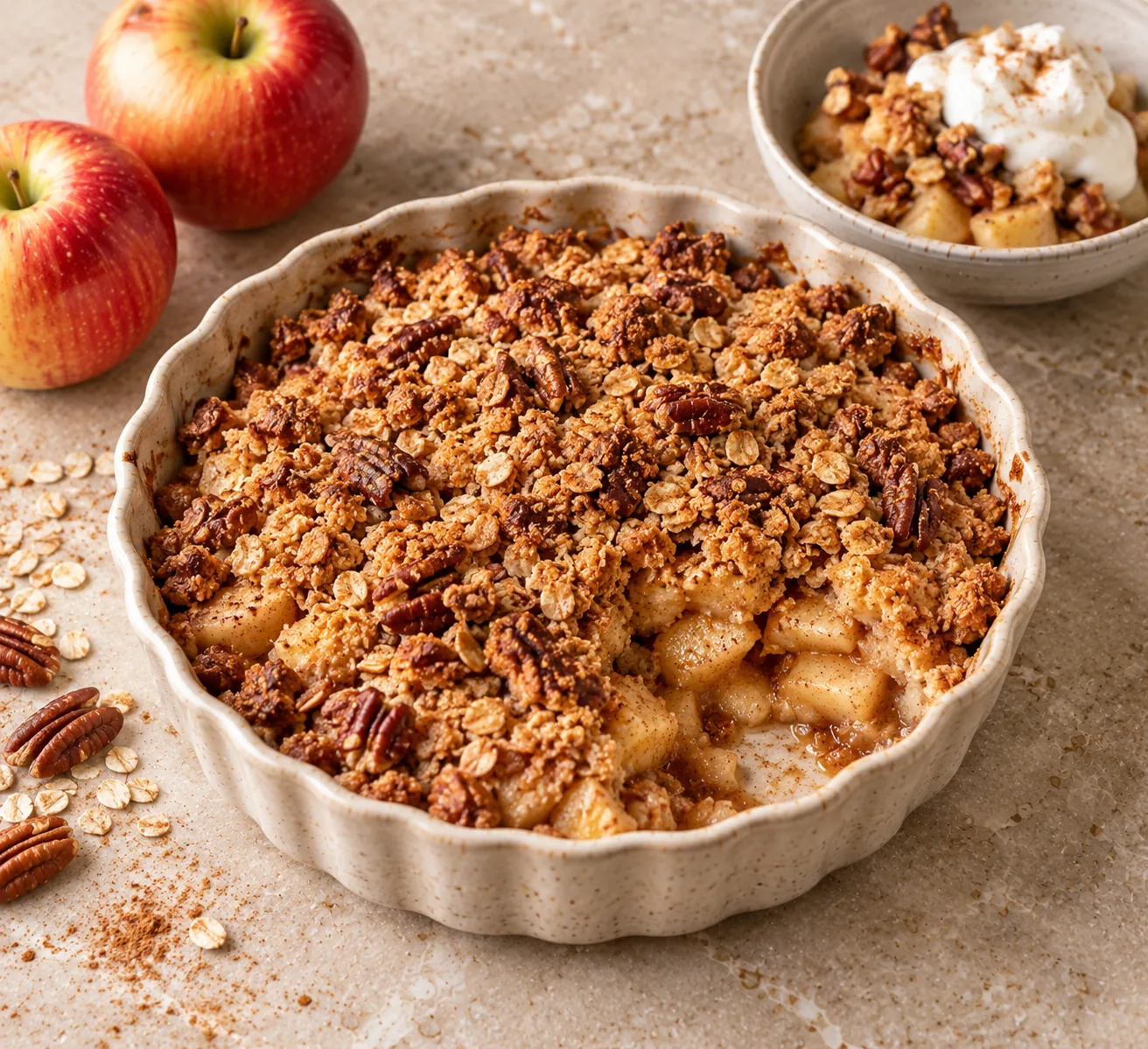 Apple Crumble with Pecan, Cinnamon & Oats