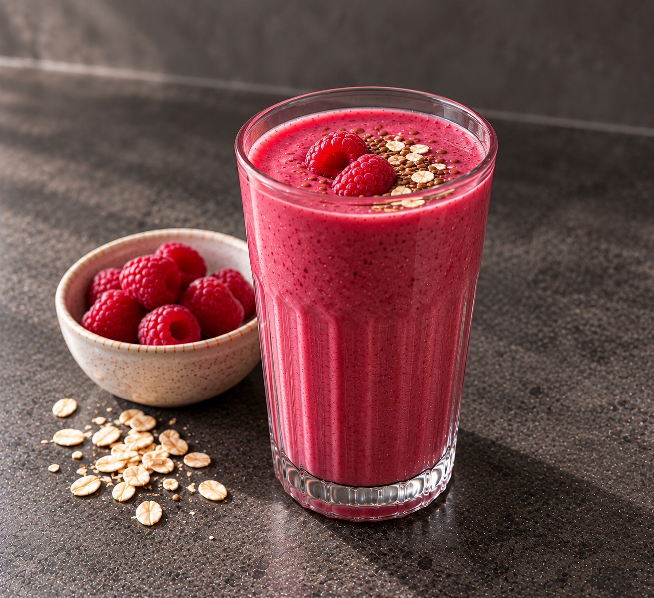 Frambozen-bietensmoothie met haver