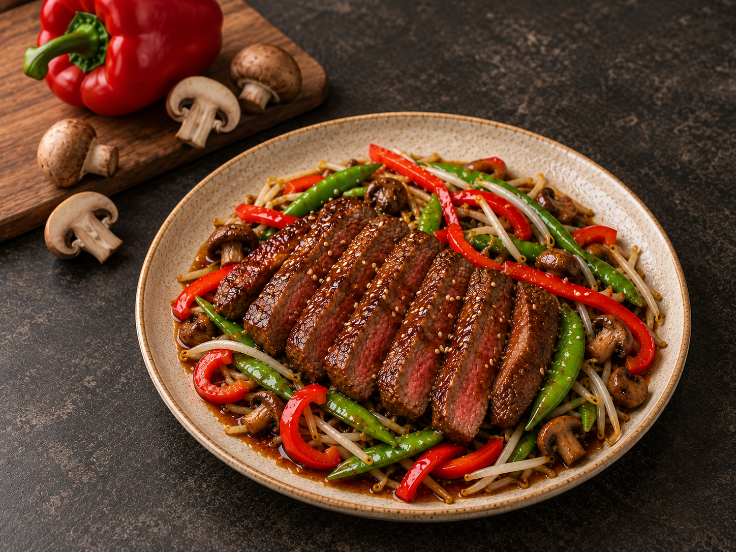 Teriyaki entrecote met knapperige groenten