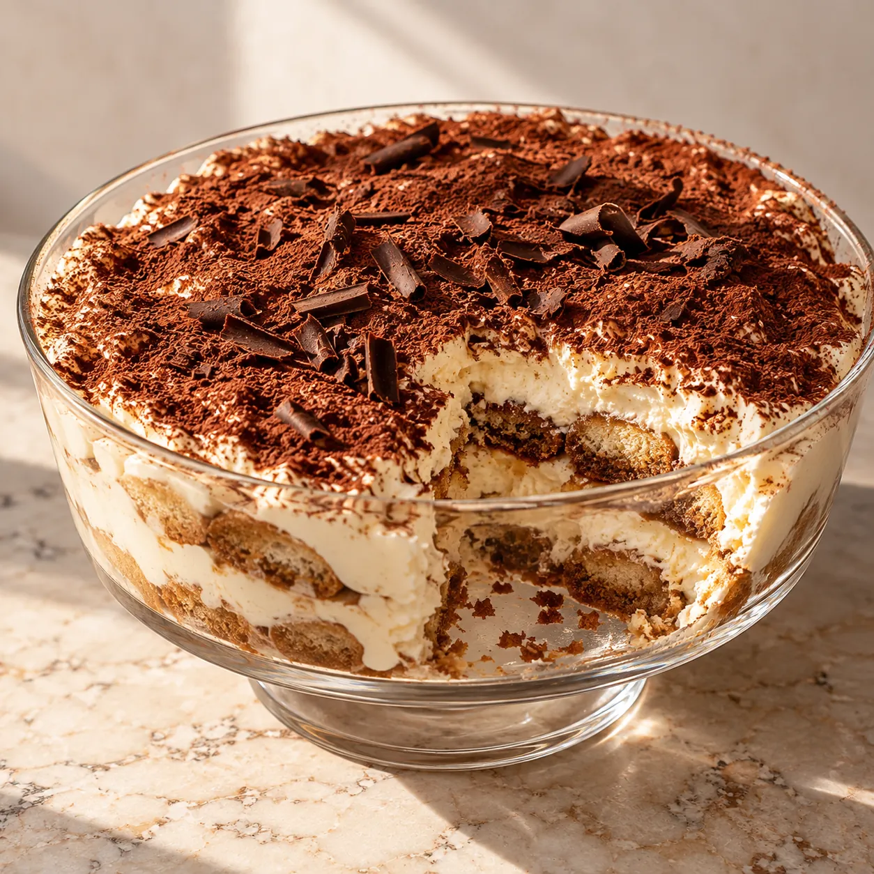 Tiramisu with dark chocolate and orange