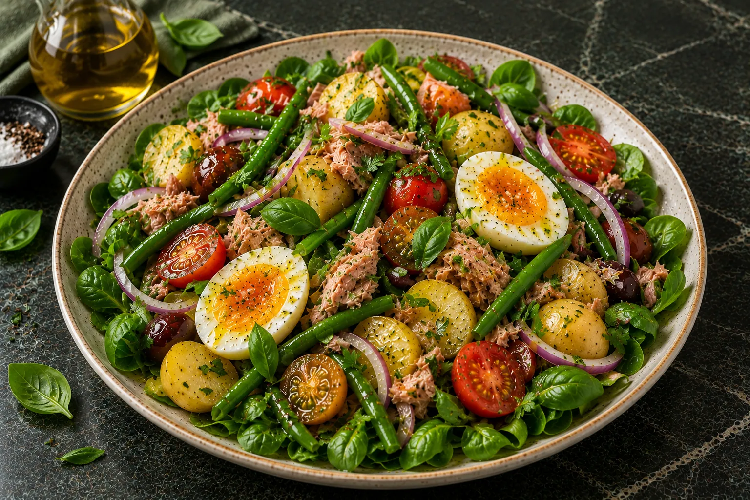 Salade Niçoise with Tuna, Baby Potatoes and Lemon-Mustard Dressing